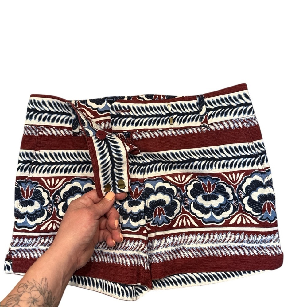 Loft Bloomstripe Riviera Shorts - Burgundy - Mid-rise - Picture 4 of 4